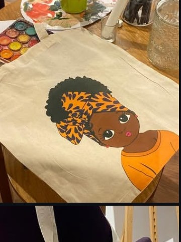 شنطة قماشية - رسمة فتاة